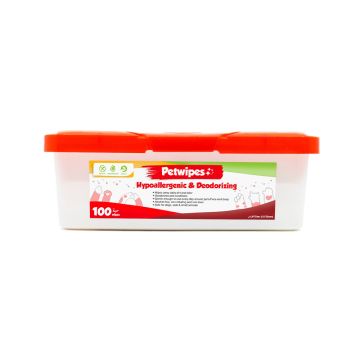 Petwipes Hypoallergenic & Deodorizing - 100 Pcs