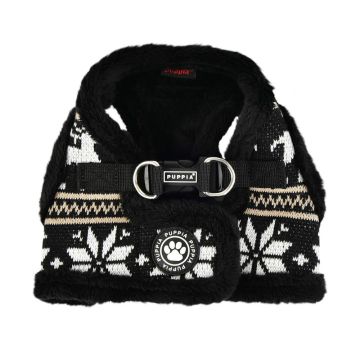 Puppia Elliot Soft Dog Harness (B) - Black - Small