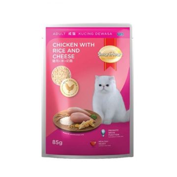 SmartHeart Chicken with Cheese and Rice Cat Food Pouches - 85 g