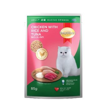 SmartHeart Chicken with Rice and Tuna in Jelly Cat Food Pouches - 85 g