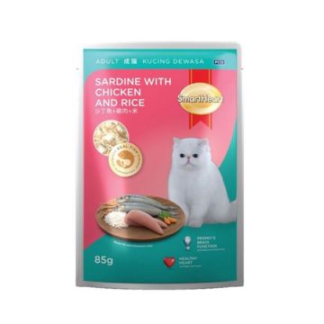 SmartHeart Sardine with Chicken and Rice Cat Food Pouches - 85 g