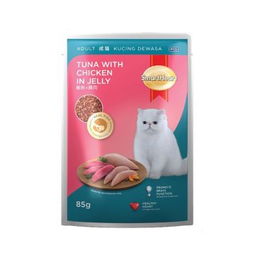 SmartHeart Tuna with Chicken in Jelly Cat Food Pouches - 85 g