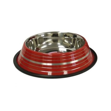 Raintech Stainless Steel Colored with Silver Lining Dog Bowl - 30.5 cm