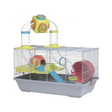 Voltrega Russian and Roborosky Hamster Cage 167G - Grey 20.4"L x 11.5"W x 11.2"H