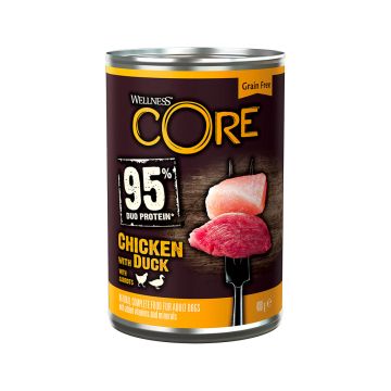 Wellness Core 95% Chicken with Duck Wet Dog Food - 400g