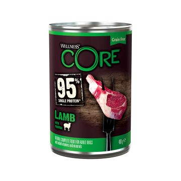 Wellness CORE Grain Free Lamb with Pumpkin Recipe Wet Dog Food - 400 g 