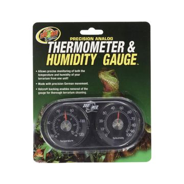 Zoo Med Analog Thermometer & Humidity Gauge / Hygrometer