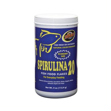 Zoo Med Spirulina 20 Fish Food Flakes - 4.0 oz