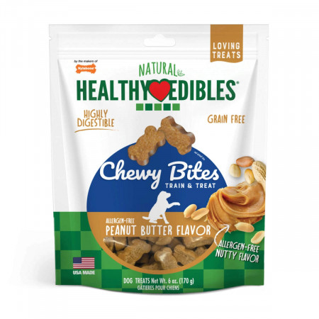 Nylabone Healthy Edibles Chewy Bites Peanut Butter Dog Treats - 170g