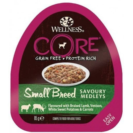 Wellness CORE Small Breed Savoury Medleys Flavoured with Lamb, Venison, White Sweet Potatoes & Carrots, 85 g