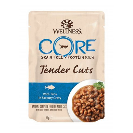 Wellness CORE Tender Cuts with Tuna in Gravy, 85g Pack of 24