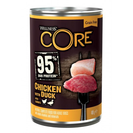 Wellness Core 95% Chicken with Duck Wet Dog Food, 400g