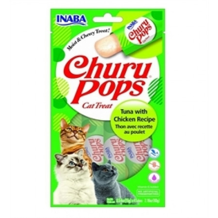 Inaba Churu Cat Pops Tuna with Chicken, 15g x 4 Tubes	