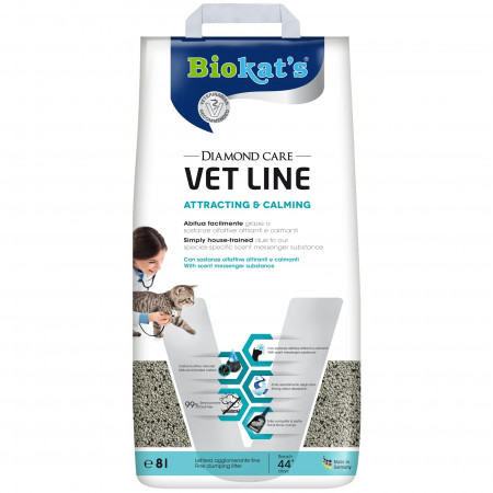 Biokat's Diamond Care Vet Line Attracting & Calming Cat Litter, 8 Liter