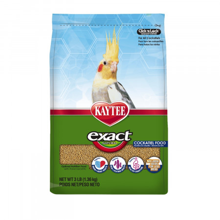 Kaytee Exact Cockatiel Natural Bird Food, 3 Lb