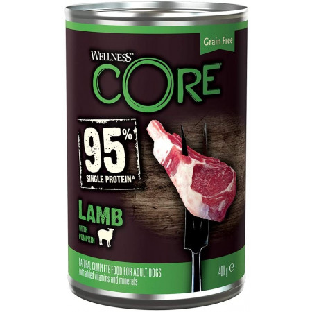 Wellness CORE Grain Free Lamb with Pumpkin Recipe Wet Dog Food, 400 g 