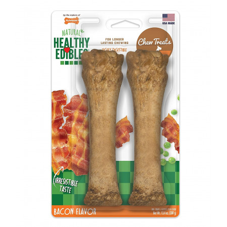 Nylabone  Healthy Edibles Long Lasting Bacon Dog Chew Treats - 2 pcs