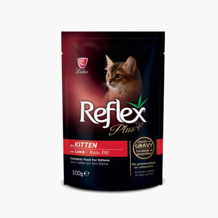 Reflex Plus Chunks in Gravy with Lamb Kitten Wet Food, 100g