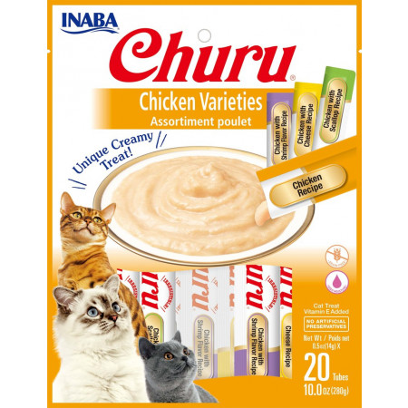 Inaba Churu Chicken Variety Bag Cat Treat, 14g x 20 Tubes