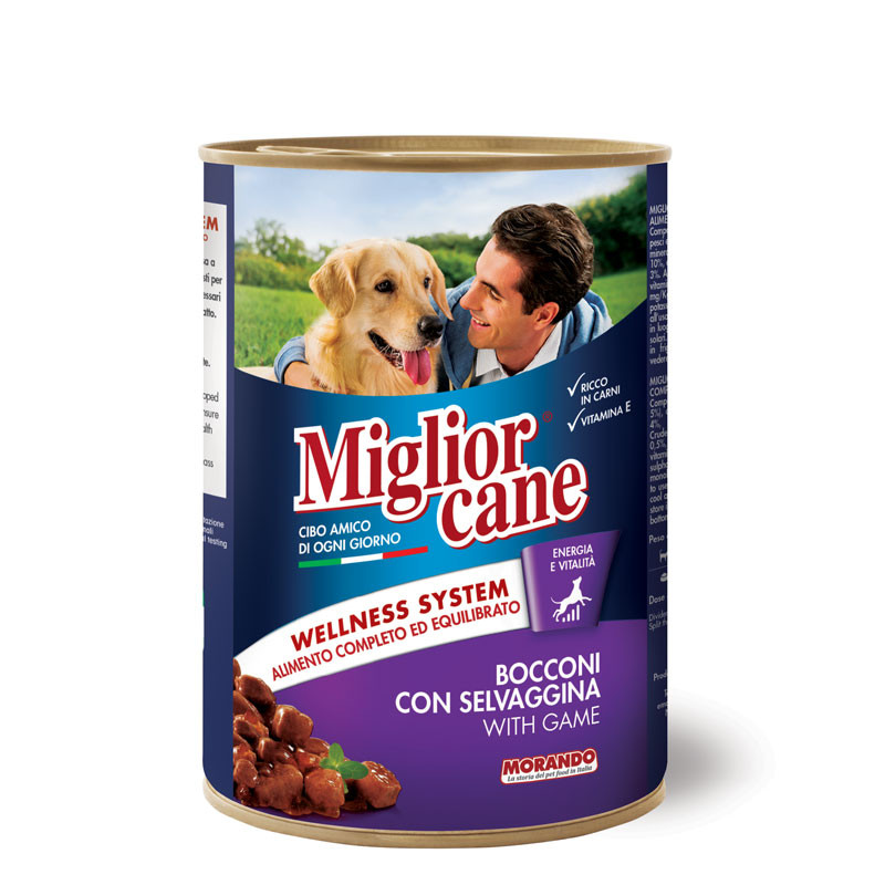 Miglor Cane Chunks with Game Dog Wet Food, 405g, Pack of 24 Basic Groups