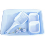 Pawise Kitty Starter Kit Blue, Set of 4 Items